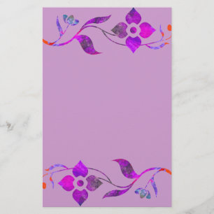 Papelería Frontera púrpura de la flor