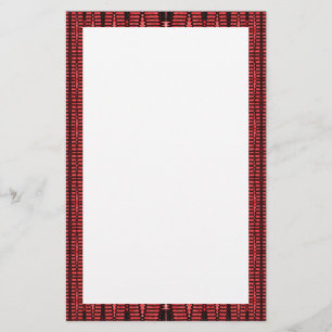 Papelería frontera roja y negra