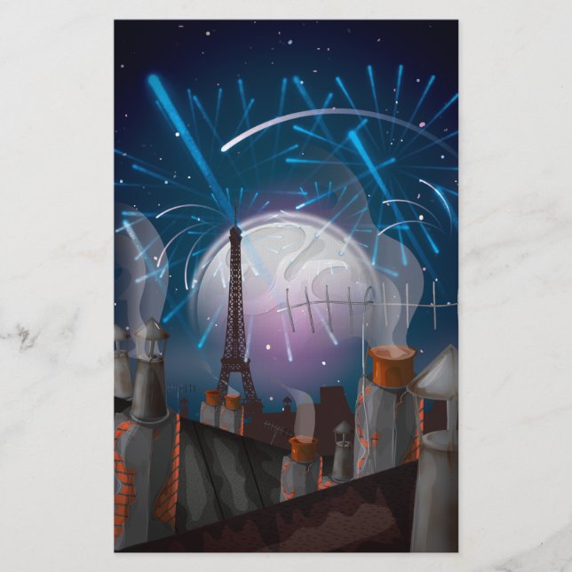 Papelería Fuegos artificiales de París (Anverso)