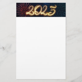 Papelería Fuegos artificiales estallan Feliz Año Nuevo 2025