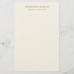 Papelería Fuente serif Cream Gold nombre profesional posició