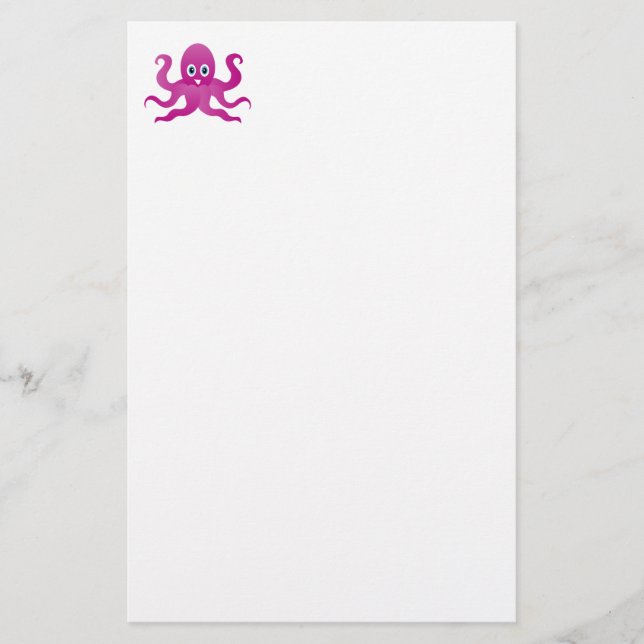 Papelería Fun purple octopi (Anverso)