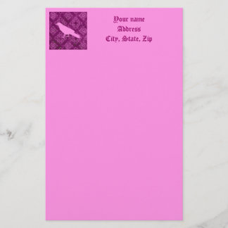 Papelería Fundido rosa sobre damasco rosa y morado personali