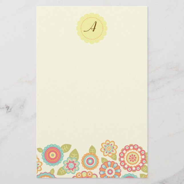 Papelería Funky Boho Retro Flowers Boda (Anverso)
