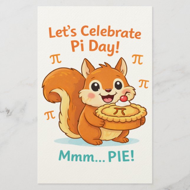 Papelería Funny Pi Day Animal with Pie – Math Lover Gift (Anverso)