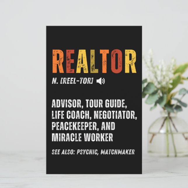 Papelería Funny Real Estate Broker Realtor (Anverso de pie)