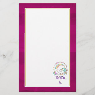 Papelería Funny Unicorn diciendo AF mágico
