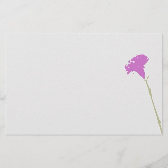 Papelería Fuschia Carnation Floral (Anverso)