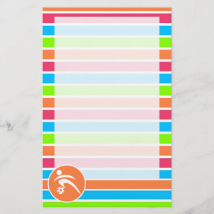 Papelería Fútbol; arco iris retro neón