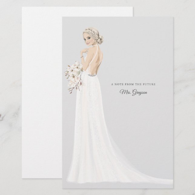 Papelería Futuro Sra. Bride Gracias Stationery (Anverso / Reverso)