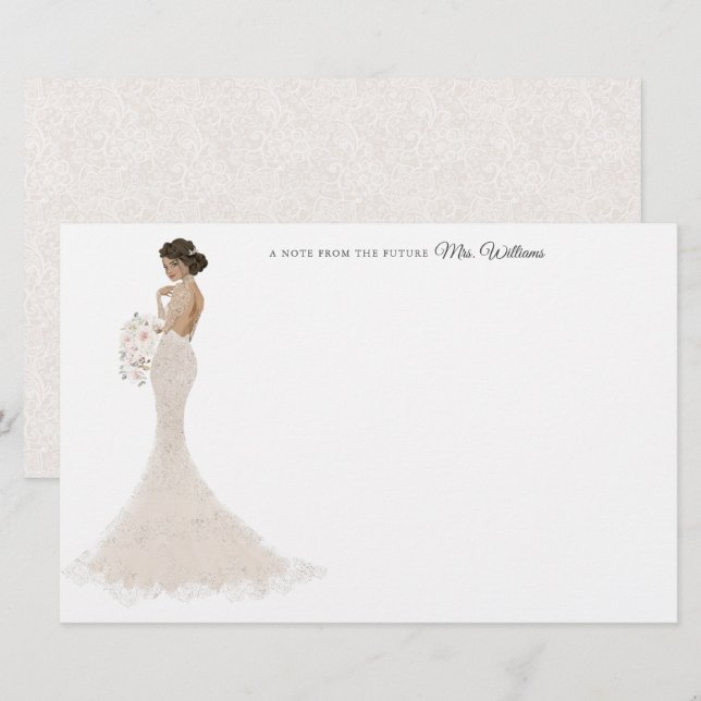 Papelería Futuro Sra. Bride Gracias Stationery (Anverso / Reverso)