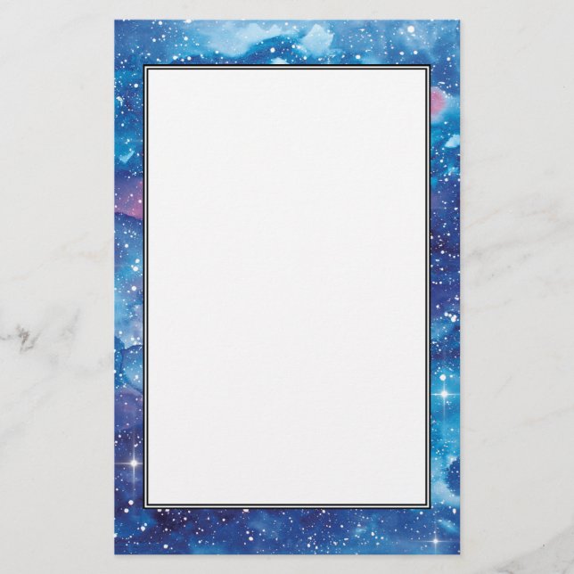 Papelería Galaxia de la acuarela del arte del espacio (Anverso)