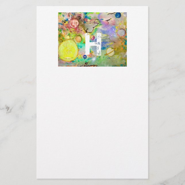 Papelería Galaxia pintada a mano inmóvil (Anverso)