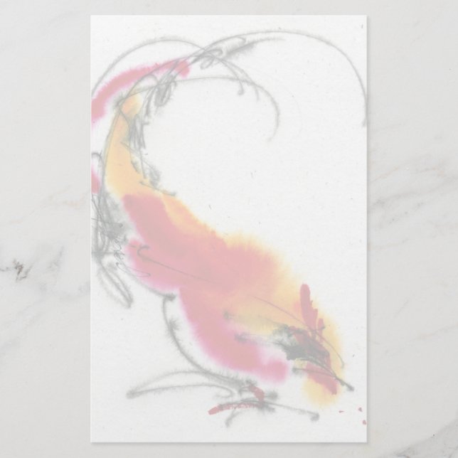 Papelería Gallo inusual. Caligrafía y watercolor. (Anverso)