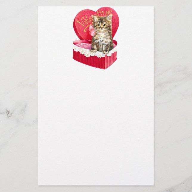 Papelería Gatito en caja de caramelos (Anverso)