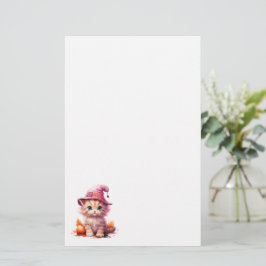 Papelería Gatito lindo en apedreamiento rosa