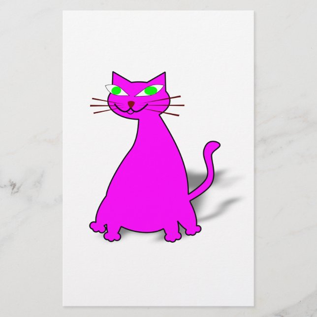 Papelería Gato de grasa rosa (Anverso)