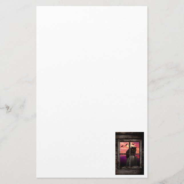 Papelería Gato de Halloween (Anverso)