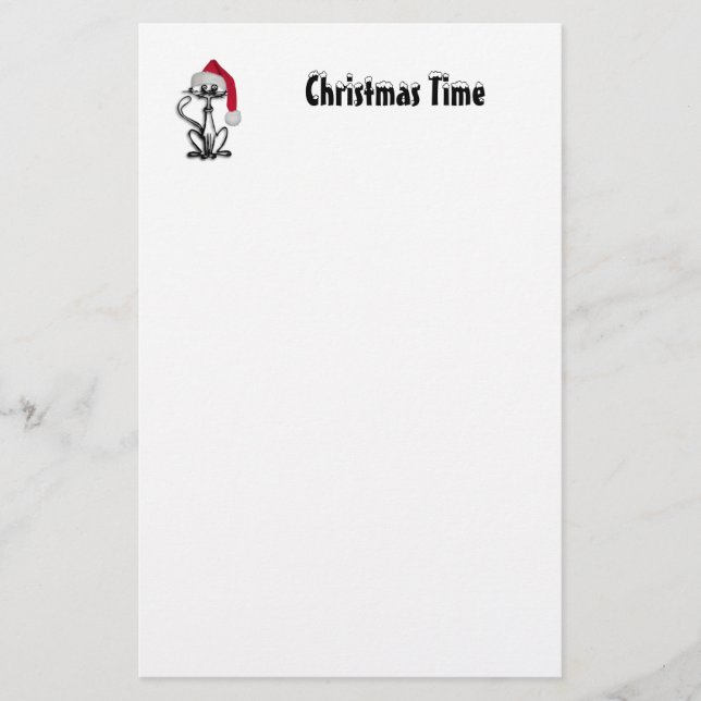 Papelería Gato de tiempo de navidades (Anverso)