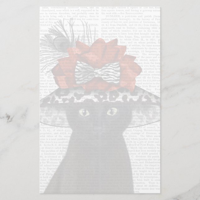 Papelería Gato negro con fabuloso Gorra (Anverso)