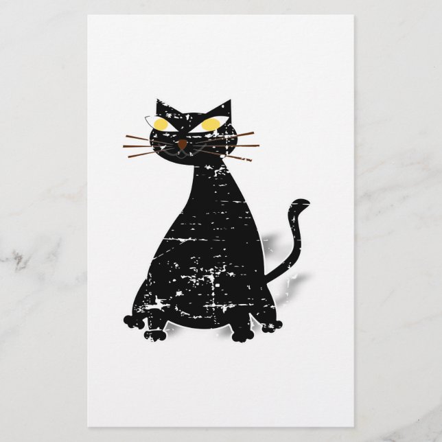 Papelería Gato negro de grasa con problemas (Anverso)