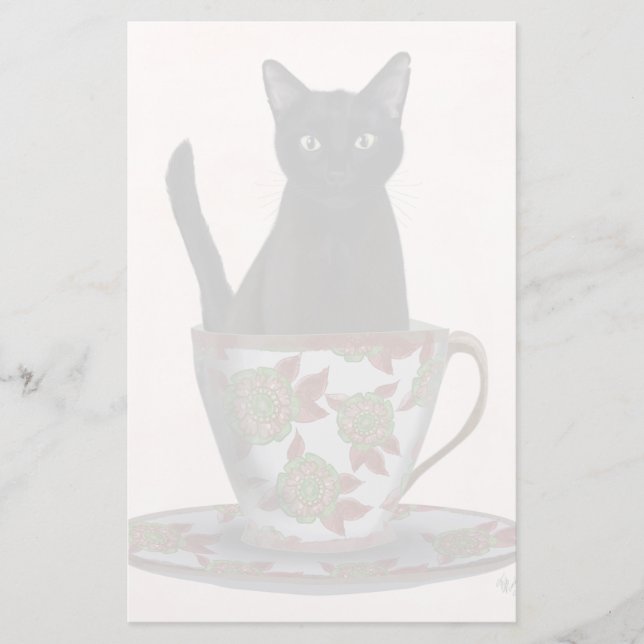 Papelería Gato negro en la televisión (Anverso)