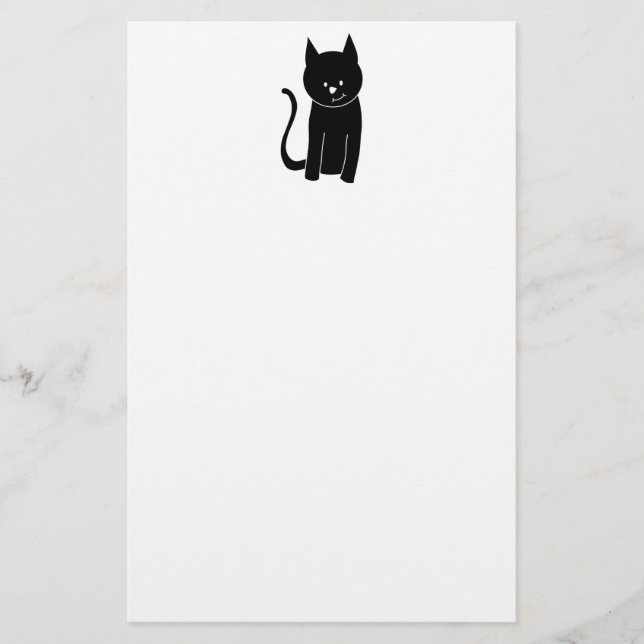 Papelería Gato negro lindo (Anverso)