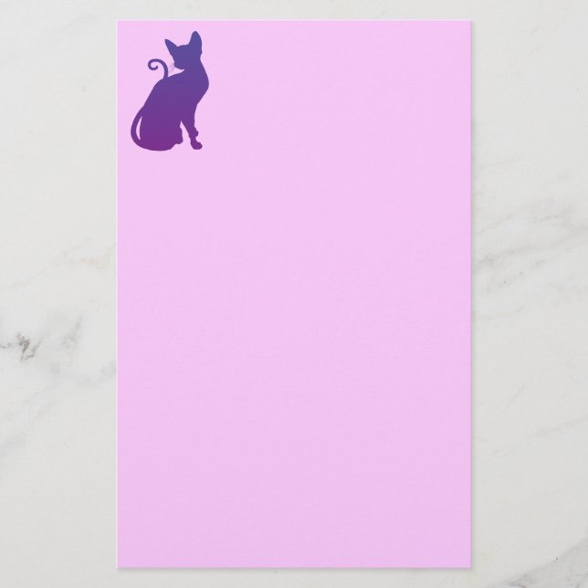 Papelería Gato púrpura (Anverso)