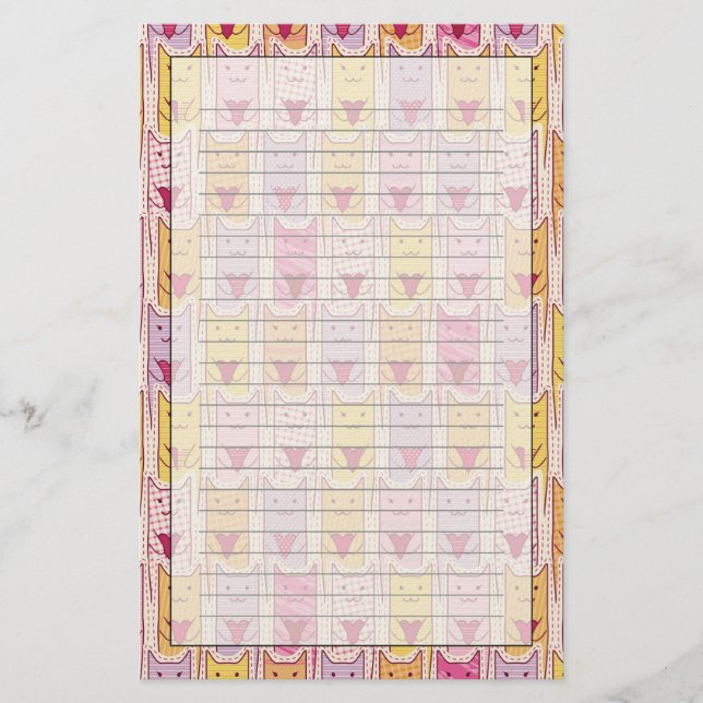 Papelería Gatos cortos con corazones amorosos (Anverso)