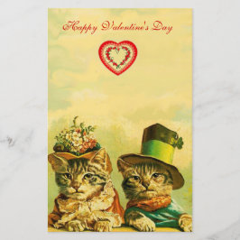 PAPELERÍA GATOS EL DÍA DE SAN VALENTÍN DE FUNNY VIEJOS CON C