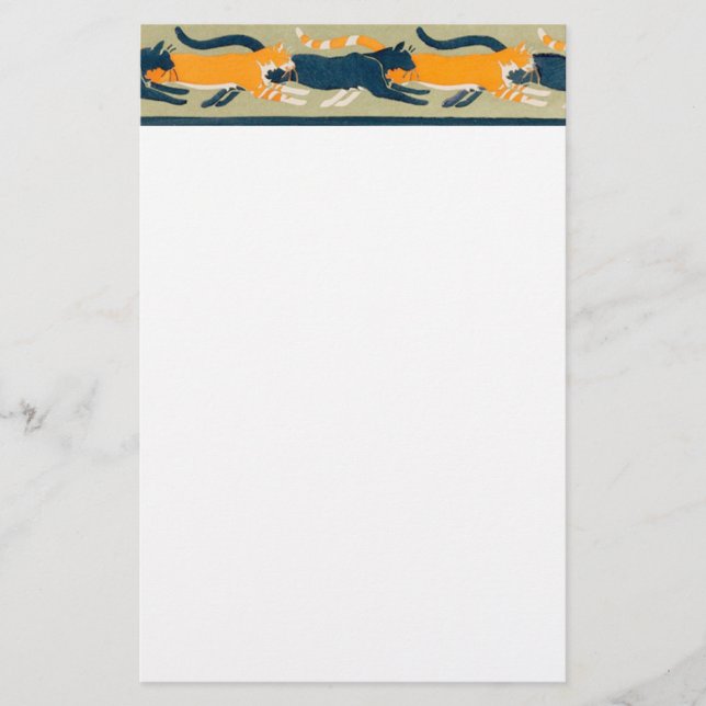 Papelería Gatos y flores de Art Nouveau (Anverso)