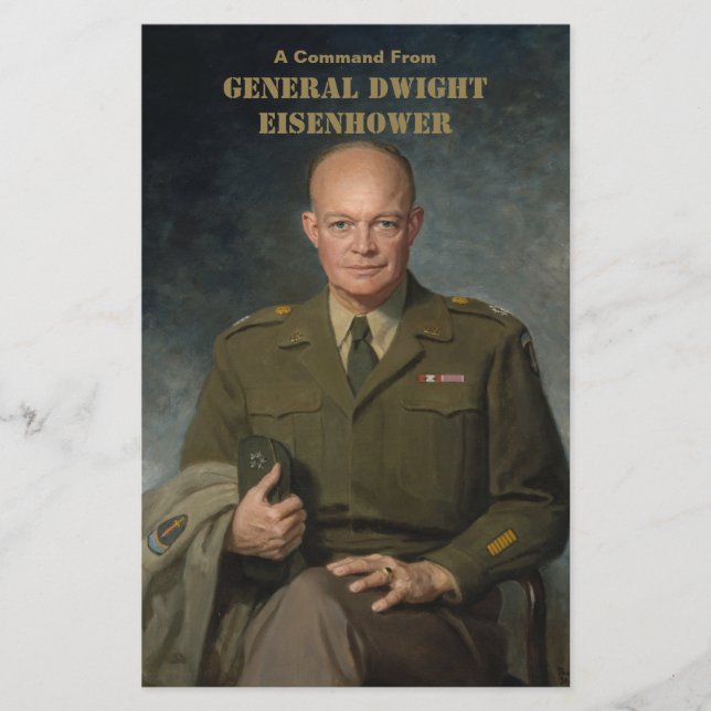 Papelería General Dwight Eisenhower Retrato pintado de 5 est (Anverso)