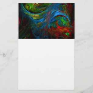 Papelería Génesis Blue Abstract Art Stationery