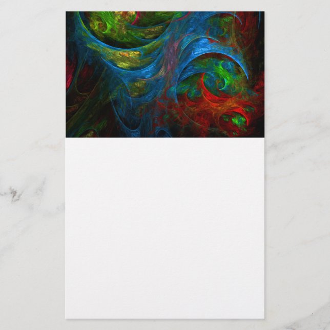 Papelería Génesis Blue Abstract Art Stationery (Anverso)