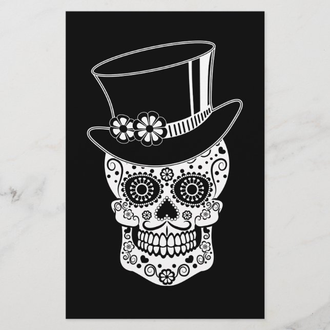 Papelería Gentleman Sugar Skull (Anverso)