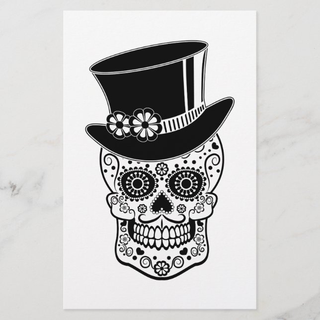 Papelería Gentleman Sugar Skull-01 (Anverso)