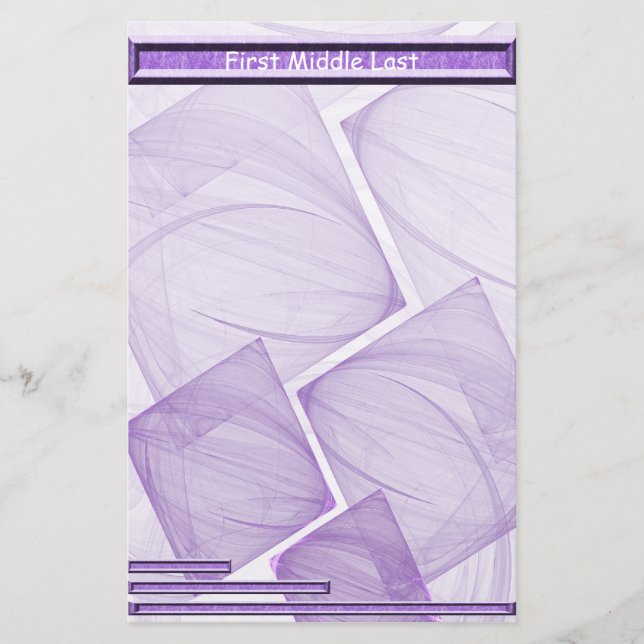 Papelería Geometric Purple Shades Personalizadas (Anverso)