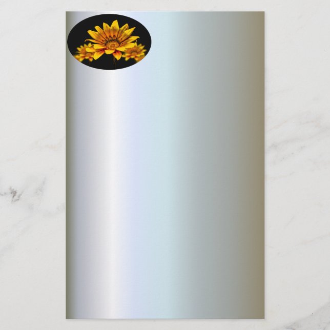 Papelería Gerbel de flores amarillas (Anverso)