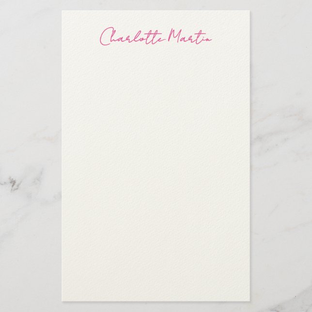 Papelería Gerente Consultor Jefe Blanco Rosa Profesional (Anverso)