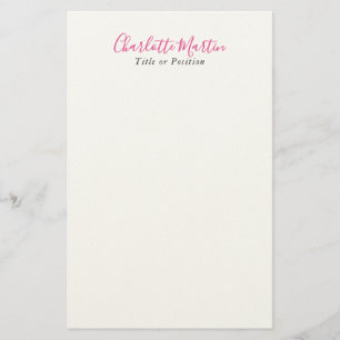 Papelería Gerente Consultor Jefe Profesional Rosa Blanco