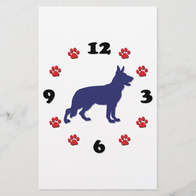 Papelería German Shepherd Silhouette (Anverso)