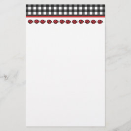 Papelería Gingham Ladybug Stationary