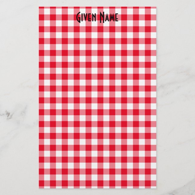 Papelería Gingham Rojo (Anverso)
