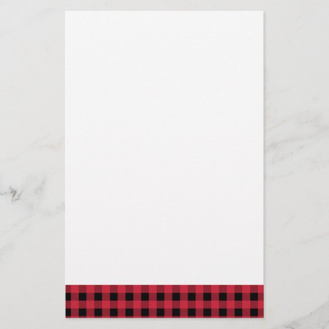 Papelería Gingham Rojo y Negro (Anverso)