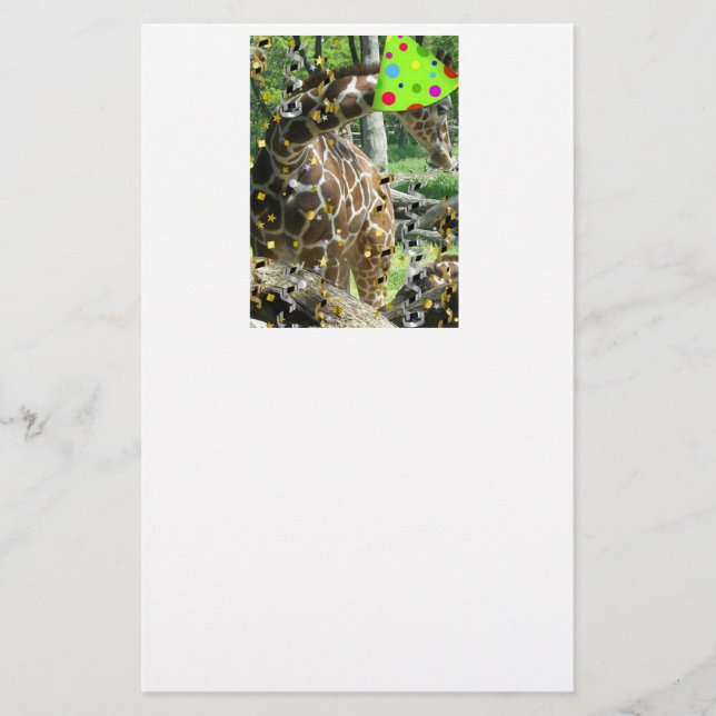 Papelería Giraffe del Partido del Cumpleaños (Anverso)