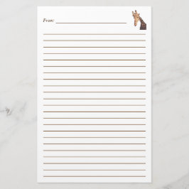 Papelería Giraffe Head Painting Lined Stationery