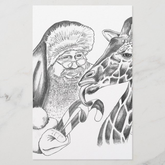 Papelería Giraffe y Santa navidades (Anverso)