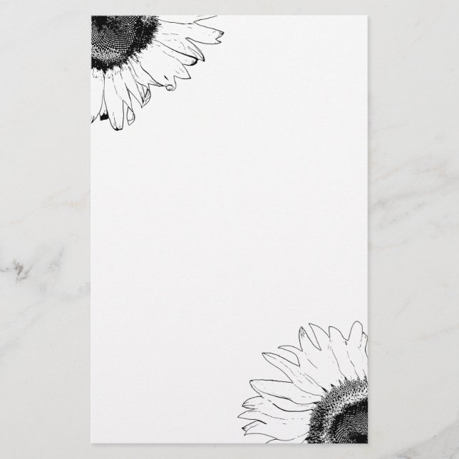 Papelería Girasol blanco y negro (Anverso)