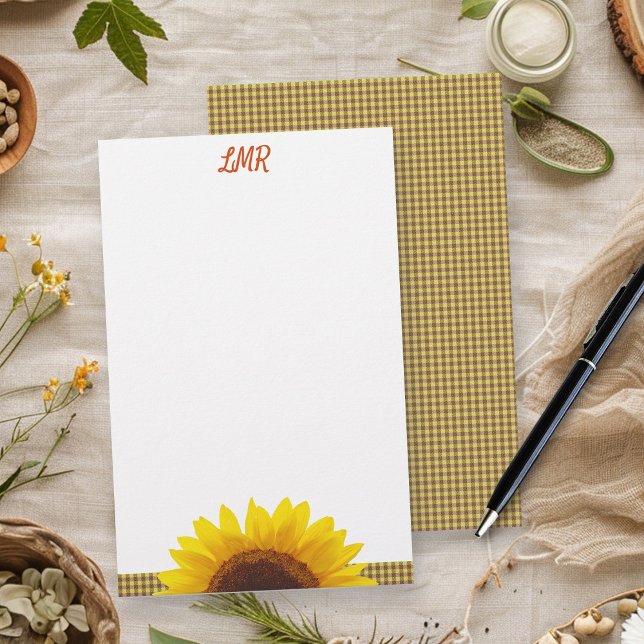 Papelería Girasol Cartón Monograma Escritura en blanco (Subido por el creador)