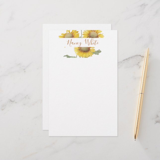 Papelería Girasoles personalizados  (Anverso/Reverso In Situ)